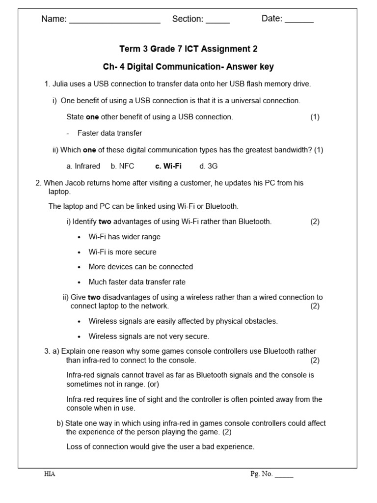 Assignment 2 Answer Key | PDF | Wi Fi | Bluetooth