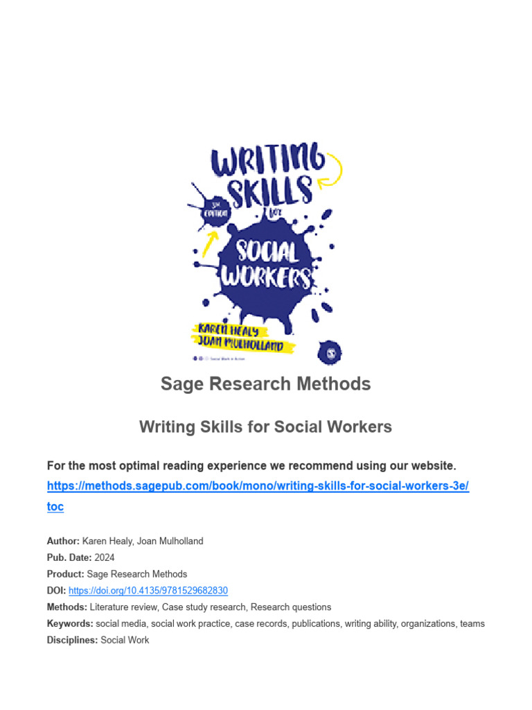 Writing Skills For Social Workers 3e | PDF | Social Work | Communication