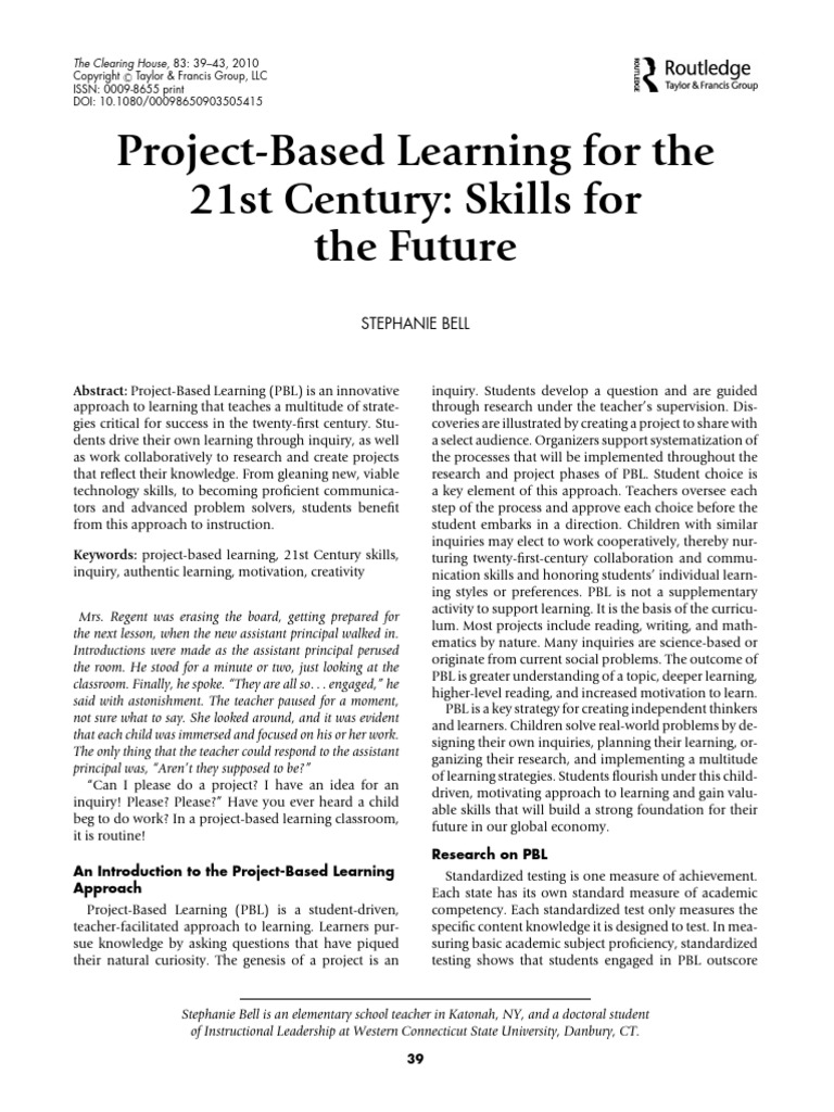 EOB301-Project Based Learning for the 21st Cent | PDF | Project Based ...