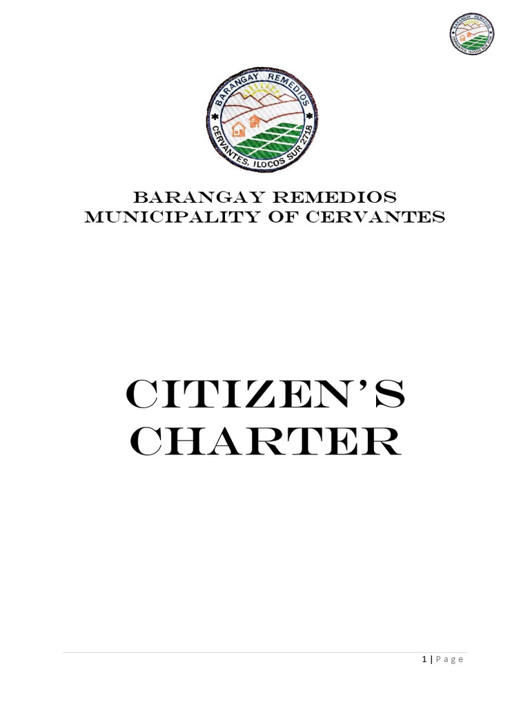 Citizens Charter Barangay | PDF | Receipt | Payments