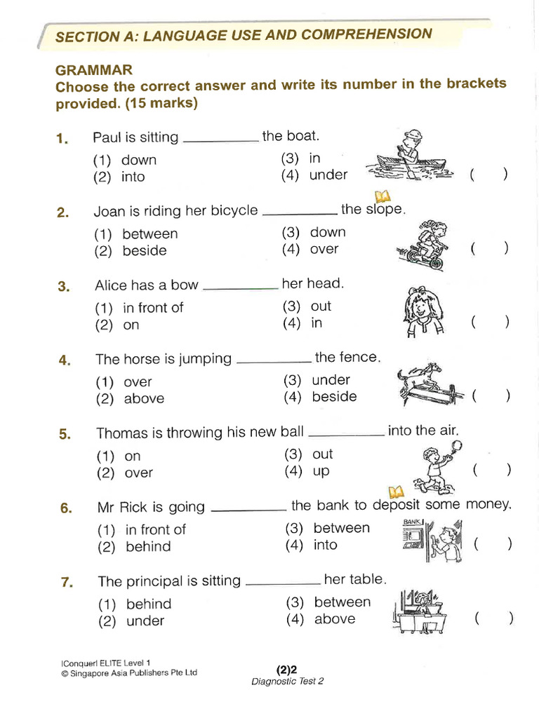 P1 English Test 2 | PDF