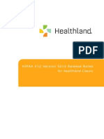 HIPAA X12 Version 5010 Release Notes: For Healthland Classic