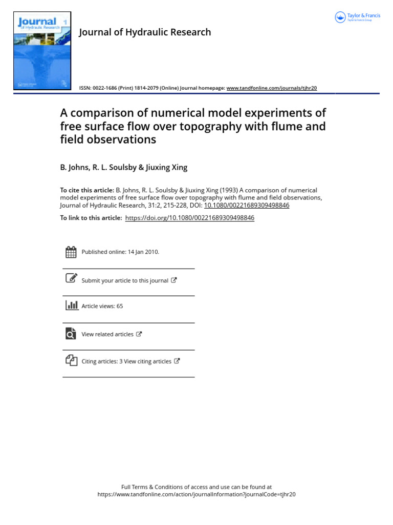 A comparison of numerical model experiments of free surface flow over ...