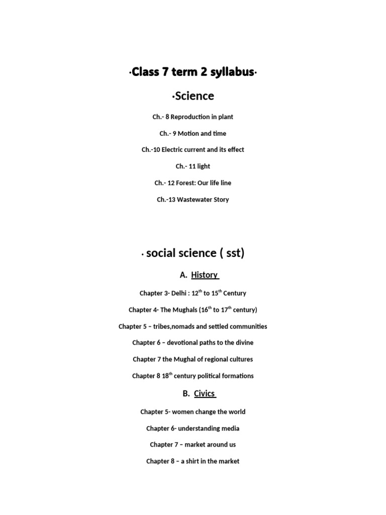 Term 2 Class 7th-1 | PDF