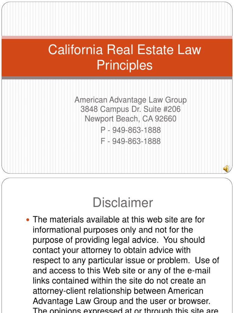 California Real Estate Law Principles PDF Easement Deed
