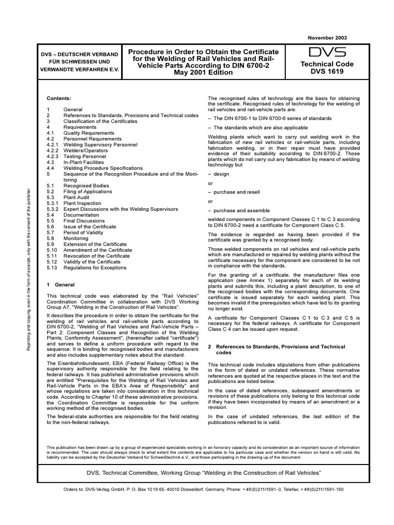 DVS 1619 English | PDF | Welding | Construction