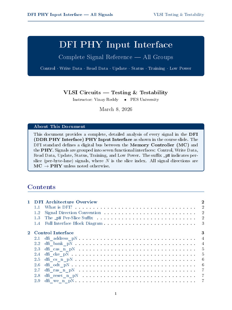DFI PHY Input Interface All Signals | PDF | Dynamic Random Access ...