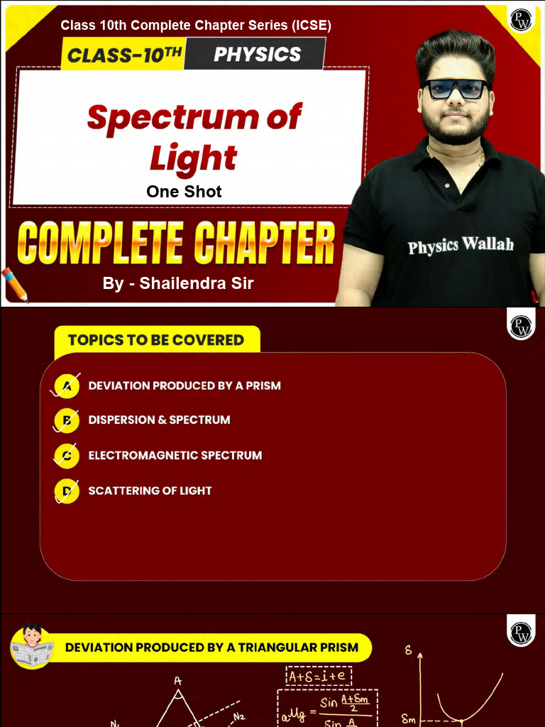 Spectrum of Light : Class Notes || Class 10th Complete Chapter Series ...
