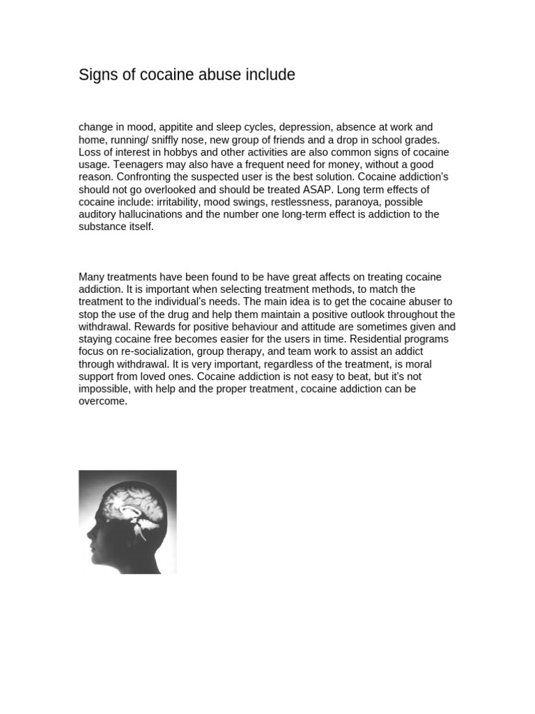 Signs of Cocaine Abuse Include | PDF