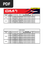 CAA Flight Schedule 2025 | PDF | Transport | Aerospace Engineering