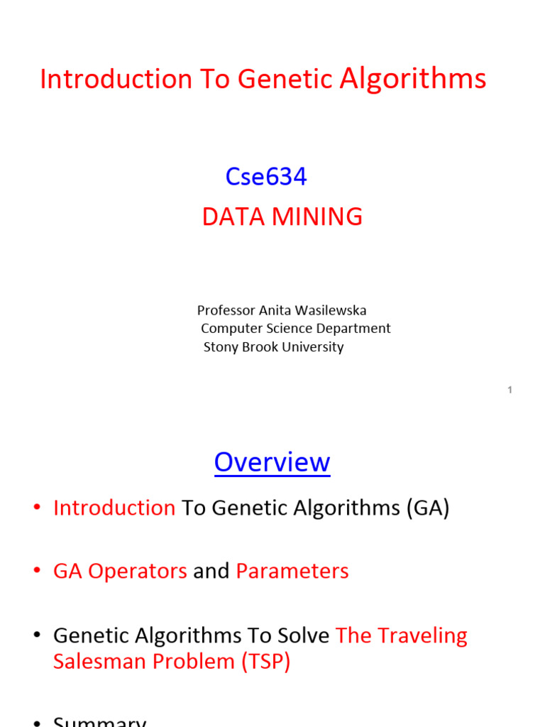 Genetic algorithms notes | PDF | Genetic Algorithm | Natural Selection