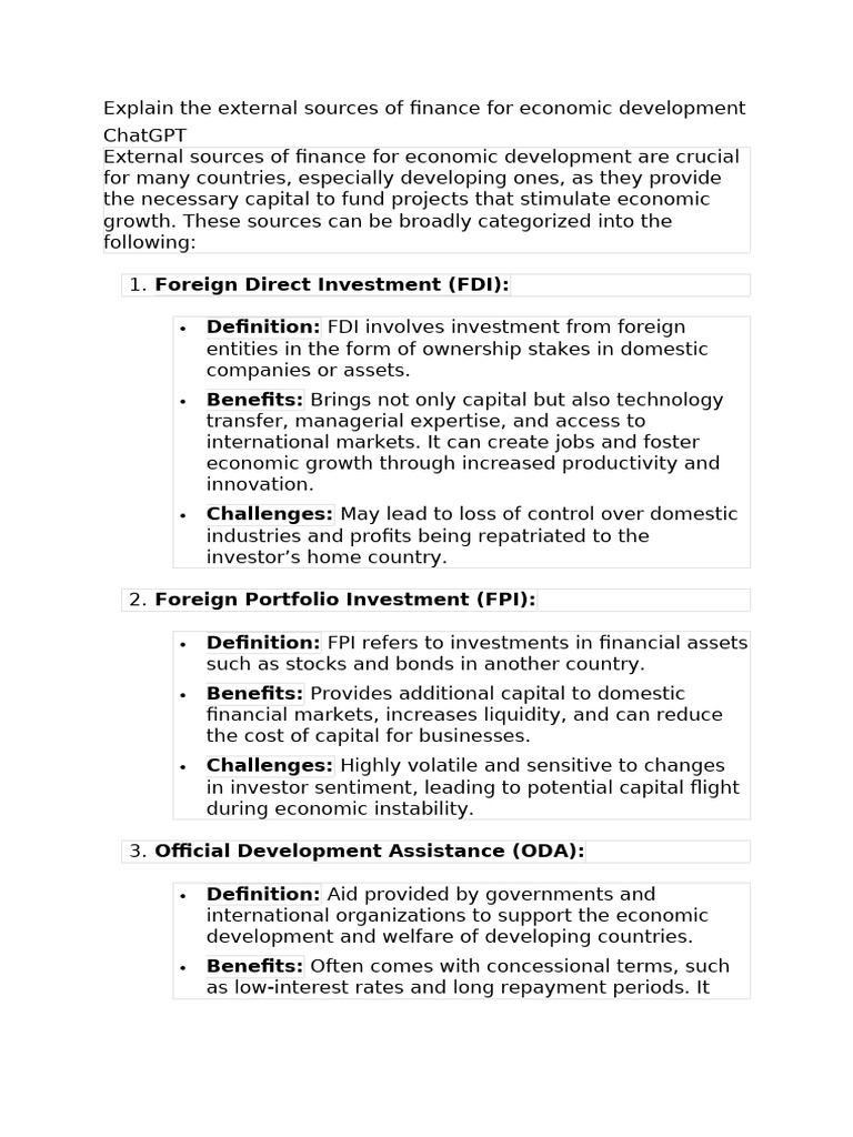 External Sources of Finance | PDF | Foreign Direct Investment | Aids
