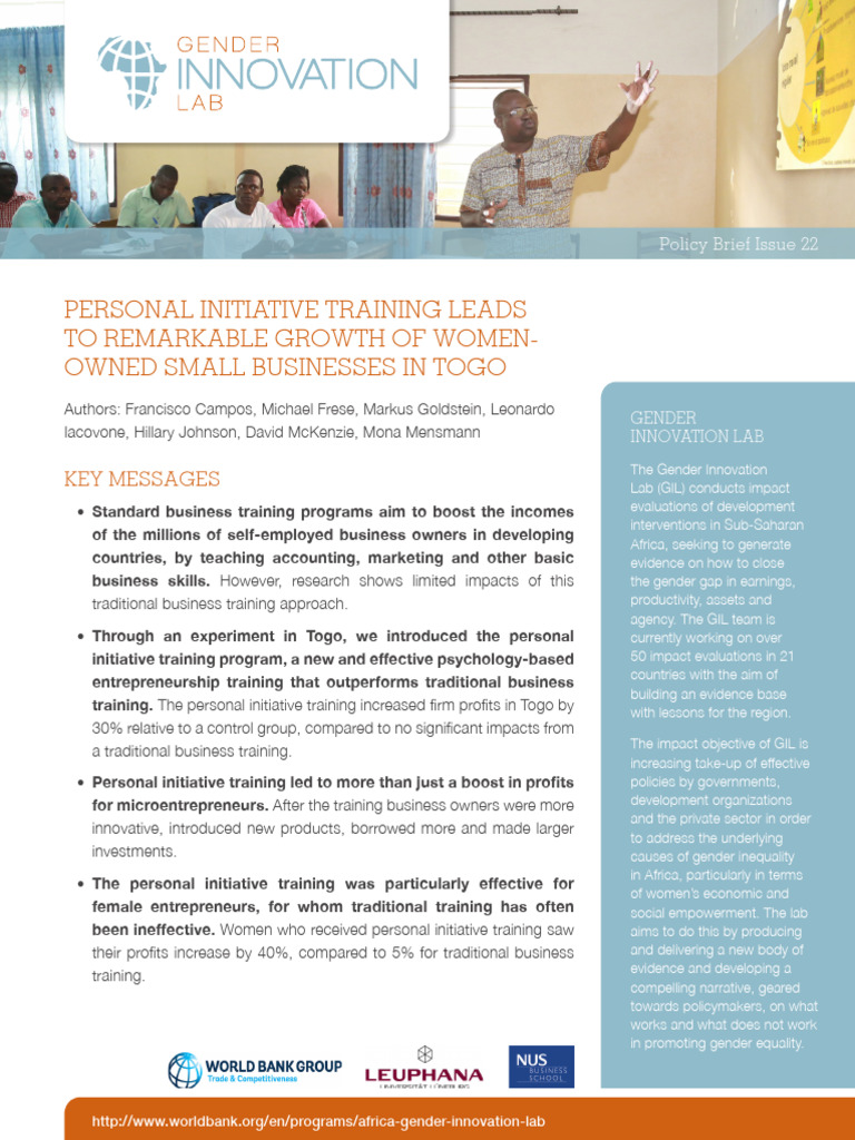 Personal Initiative Training Leads To Remarkable Growth of Women-Owned ...