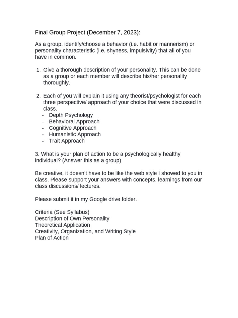 PSYTHEO Final Group Project | PDF
