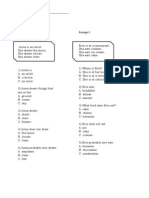 Comprehension Questions Level 1