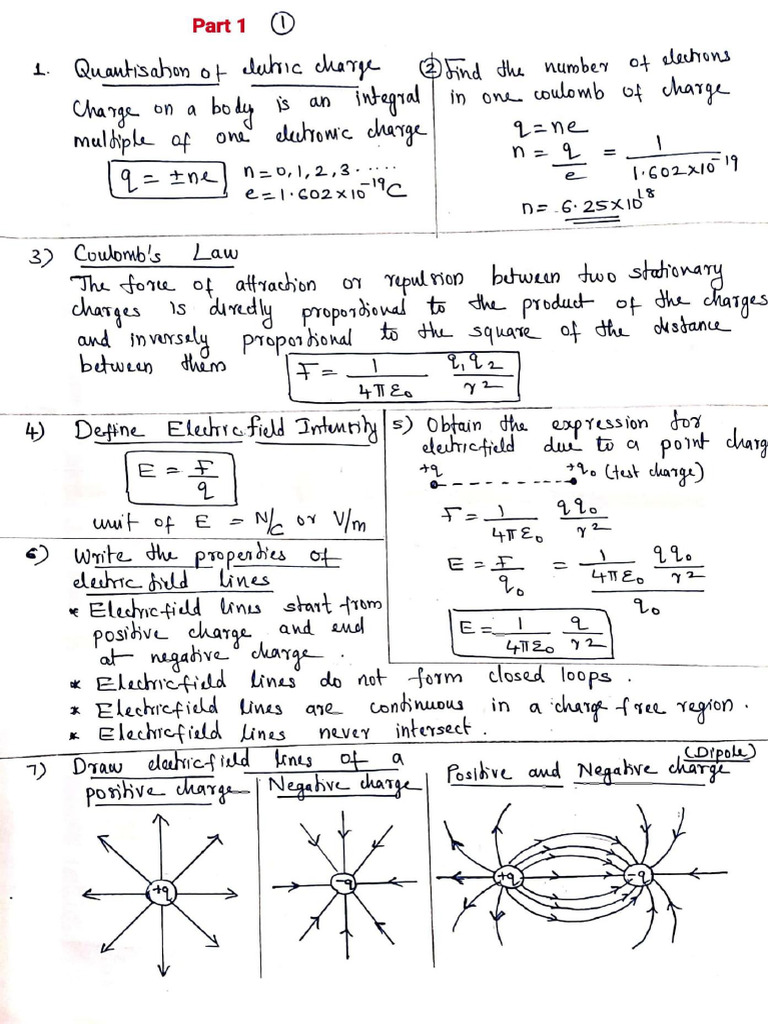 Xii Physics Short Notes | PDF