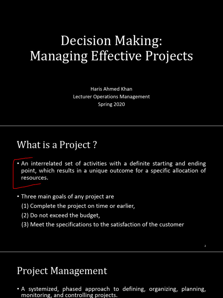 Slides - Managing Effective Projects | PDF | Project Management | Risk ...