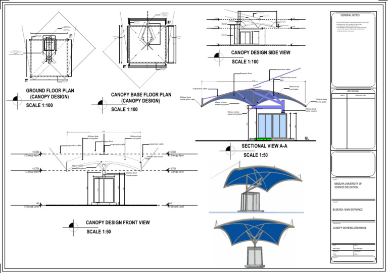 Canopy Working Drawings a1 | PDF | Civil Engineering