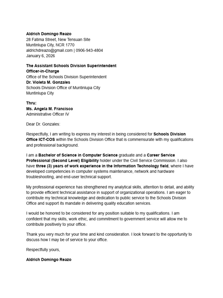 SDO ICT Letter of Intent | PDF