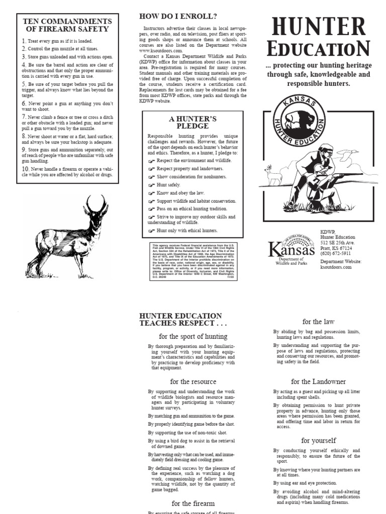 Hunter Education Brochure | PDF | Hunting | Gun