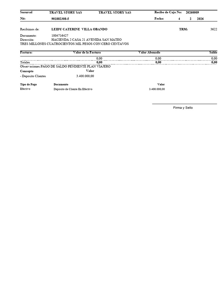 Recibo 2 - Leidy Villa | PDF