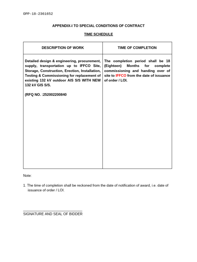 Appendix 1 - SCC Time Schedule | PDF