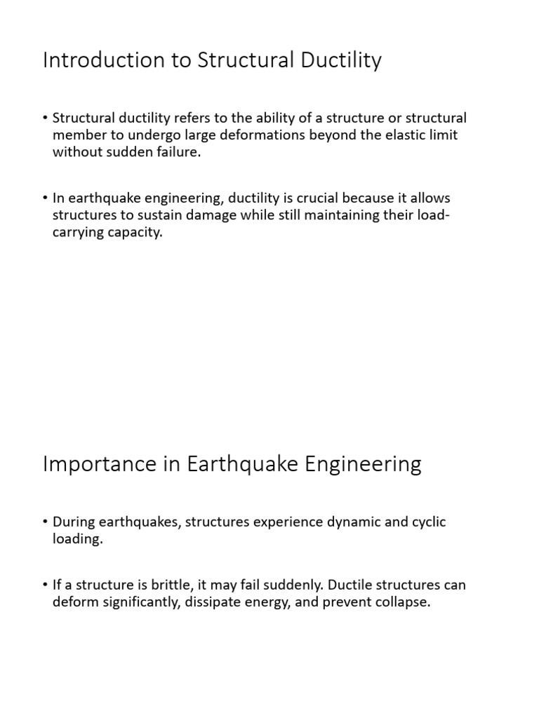 Structural Ductility Energy Dissipation | PDF | Ductility | Deformation ...