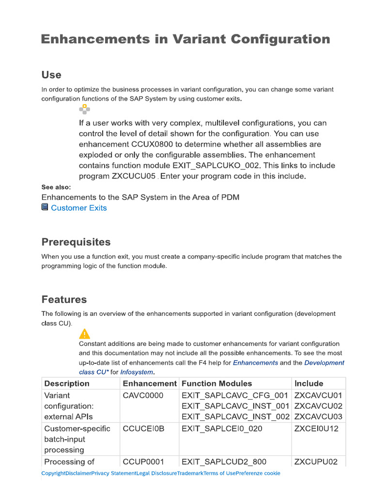 Enhancements in Variant Configuration | PDF