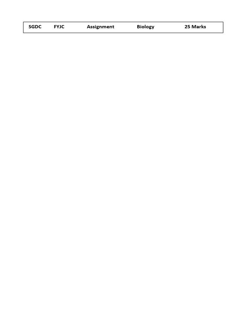 Biology Assignment Paper | PDF