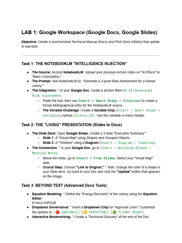 LAB 1 - Google Workspace (Google Docs, Google Slides) | PDF | Hyperlink ...
