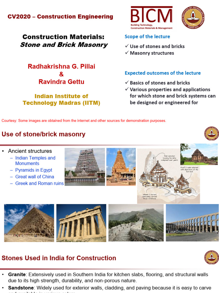 Construction Materials - Stone and Brick Masonry - v2 | PDF