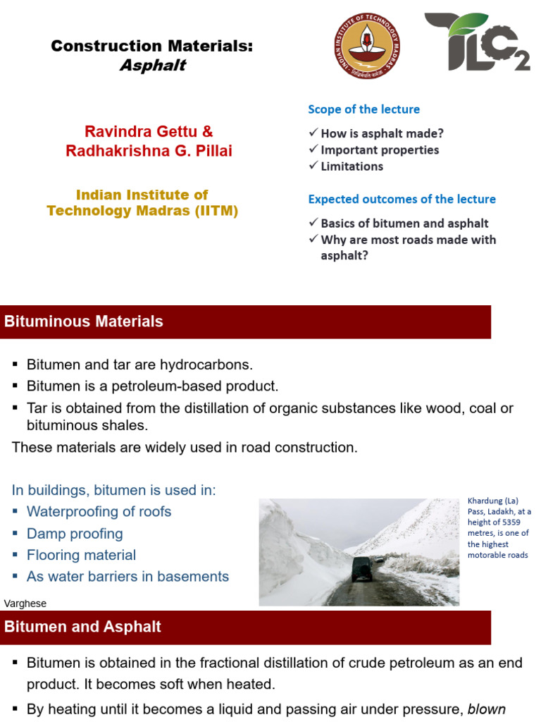 Construction Materials - Asphalt - v2 | PDF | Road Surface | Concrete
