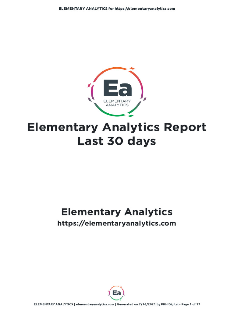Elementary Analytics Demo Report | PDF | Web Technology | E Commerce