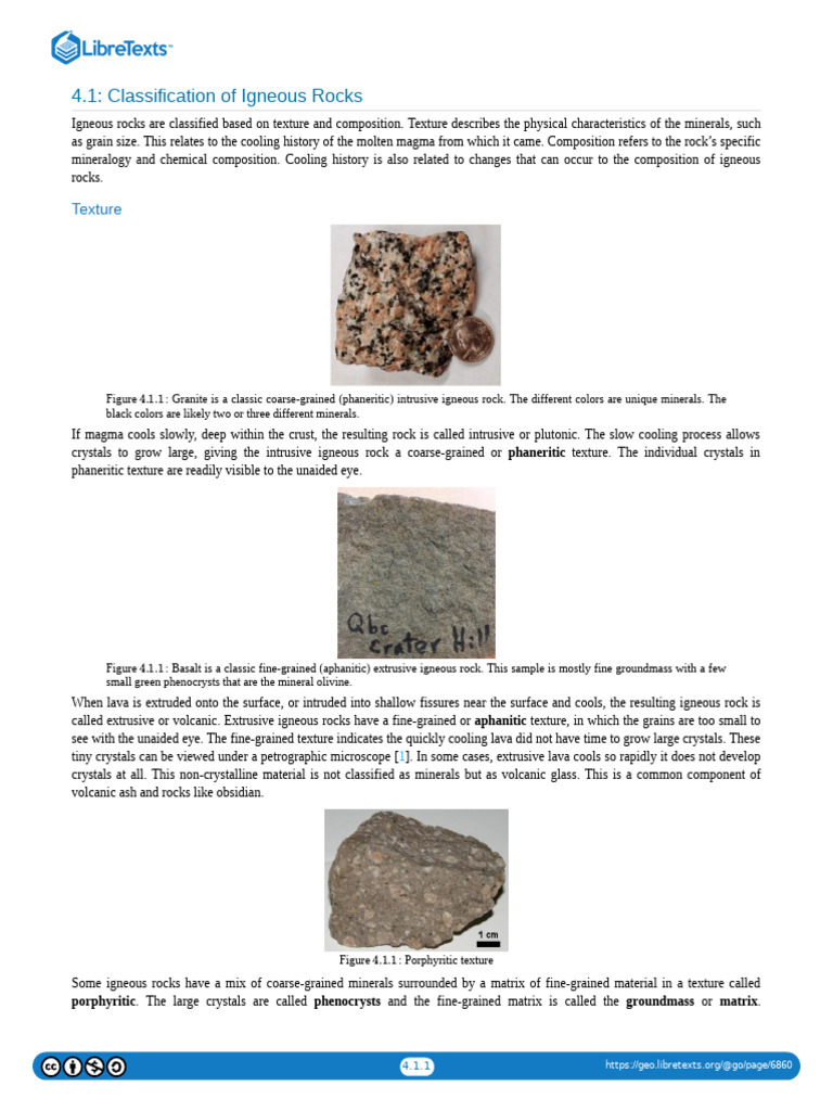 4.01 Classification of Igneous Rocks | PDF | Igneous Rock | Basalt