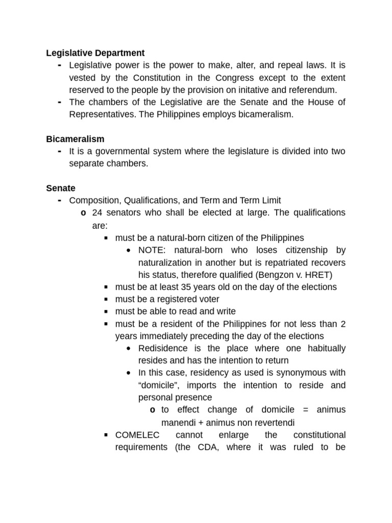 Legislative Department | PDF
