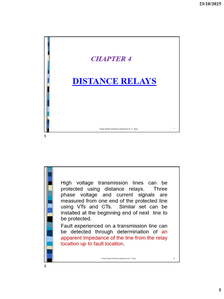 ET1611 Ch4 - Distance Relay | PDF | Electrical Impedance | Transmission ...
