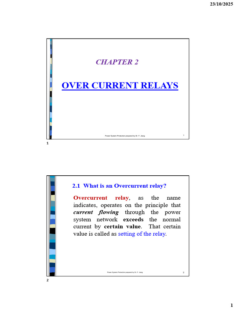 ET1611 Ch2 - Overcurrent Relay | PDF | Manufactured Goods | Electricity