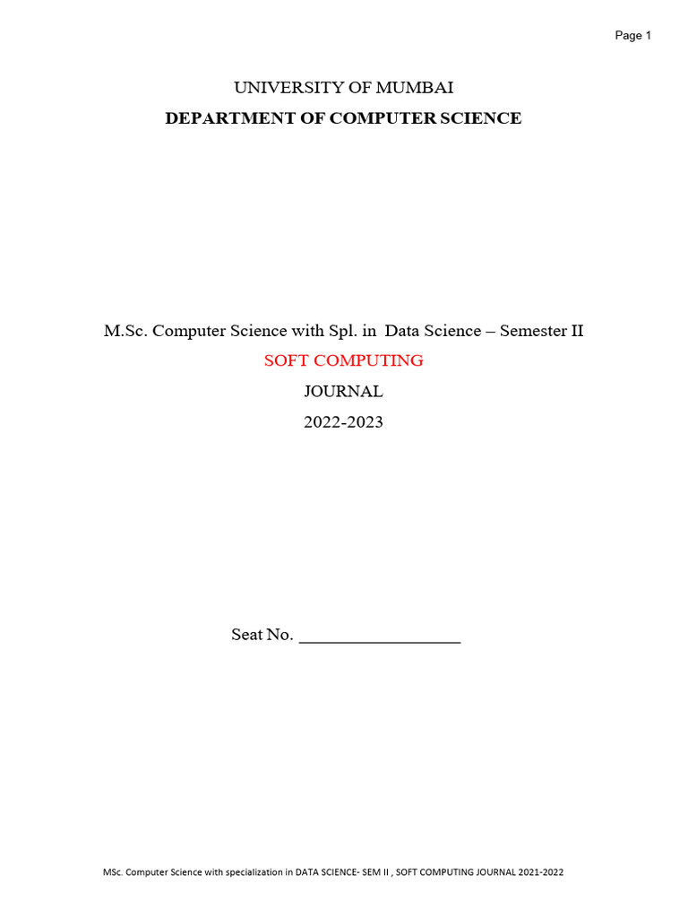 Soft Computing Journal | PDF | Applied Mathematics | Computing