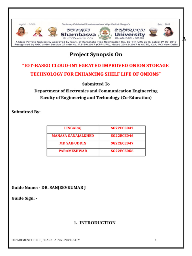 Project Synopsis 8th Sem | PDF | Internet Of Things | Cloud Computing