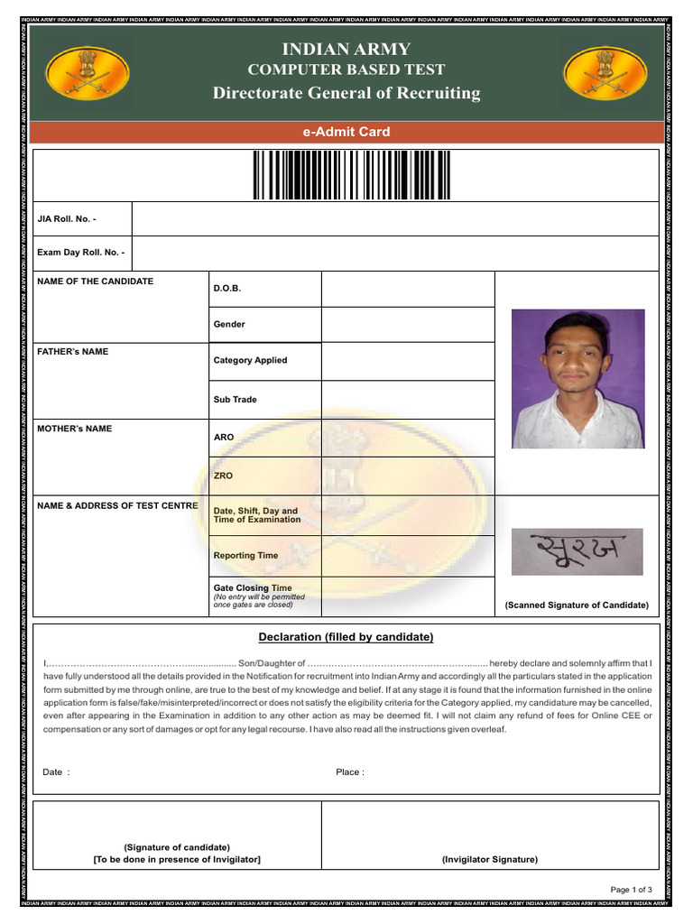 Admit Card (4) | PDF | Identity Document