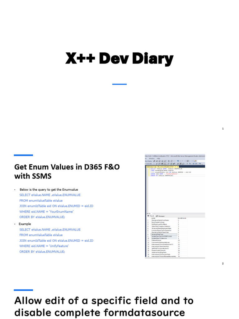 X++ Dev Diary | PDF