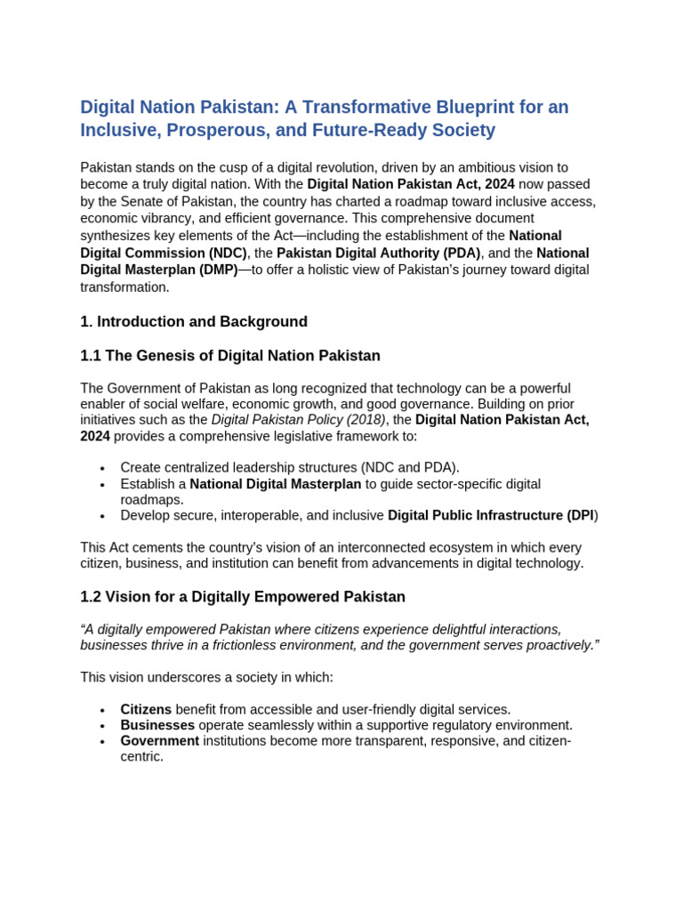 Digital Nation Pakistan | PDF | Governance | Pakistan