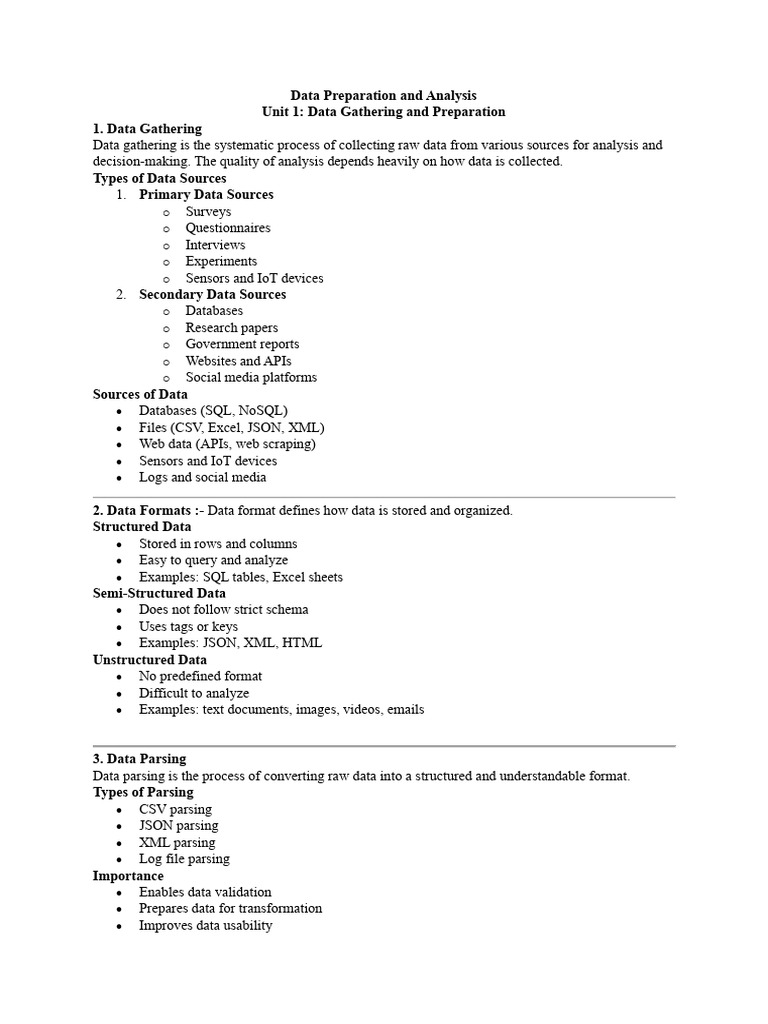 Data Preparation and Analysis Notes | PDF | Data Analysis | Statistics