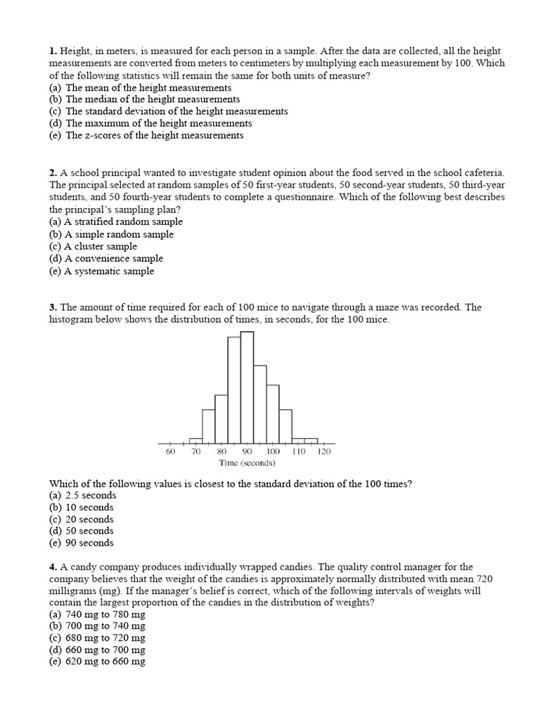 Stat Review | PDF | Skewness | Quartile