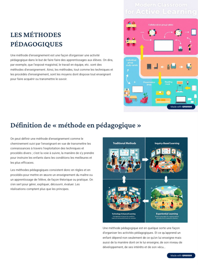 Les Methodes Pédagogiques Les Plus Courants | PDF