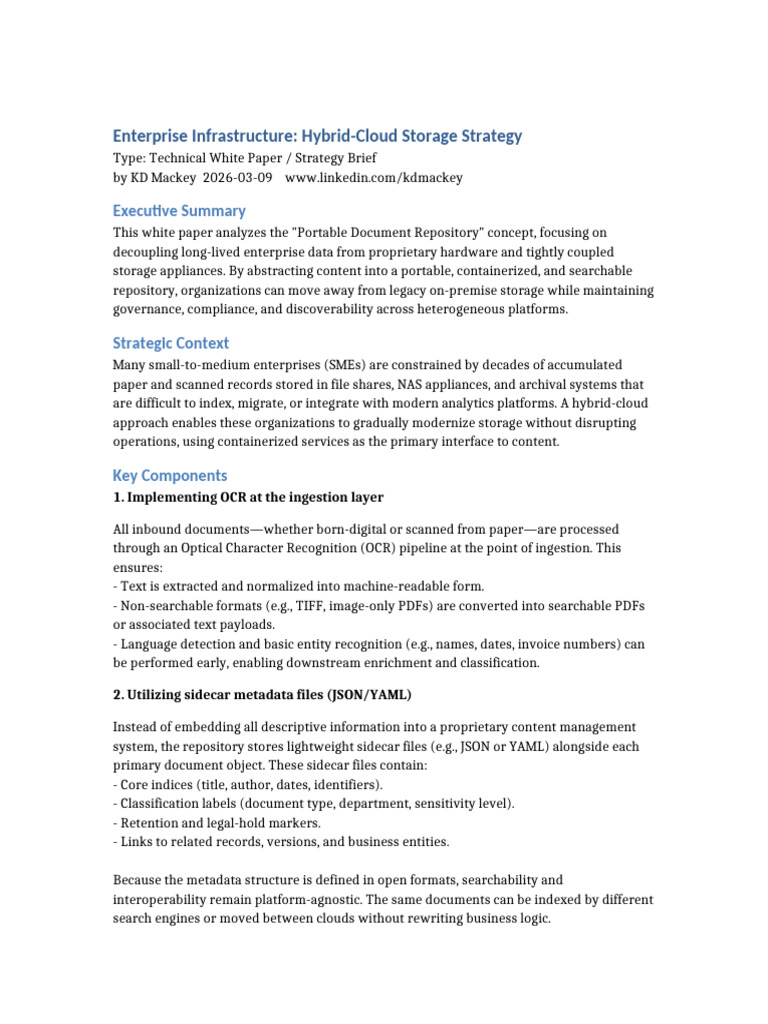 Enterprise Infrastructure Hybrid Cloud Storage Strategy | PDF ...