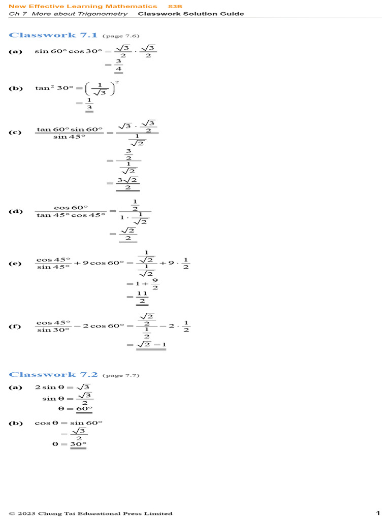 Ch 7 More About Trigonometry | PDF | Trigonometry | Triangle Geometry