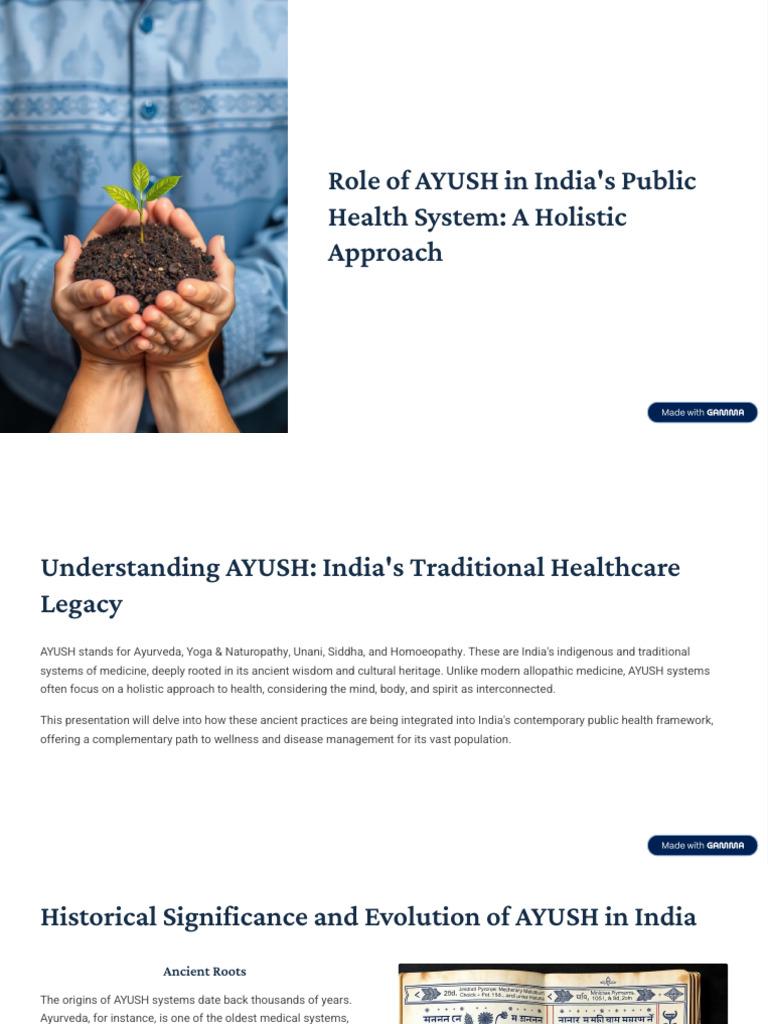 Role of AYUSH in Indias Public Health System A Holistic Approach | PDF ...