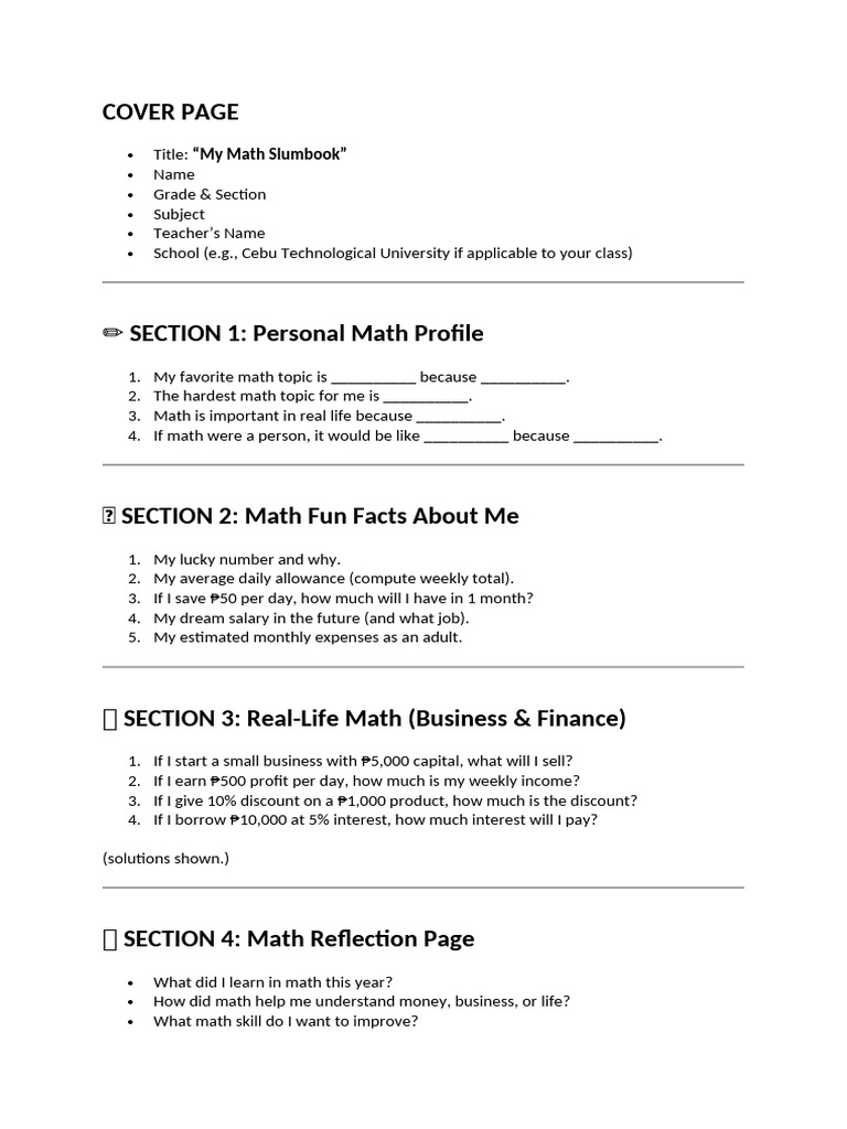 MATH Slumpbook | PDF