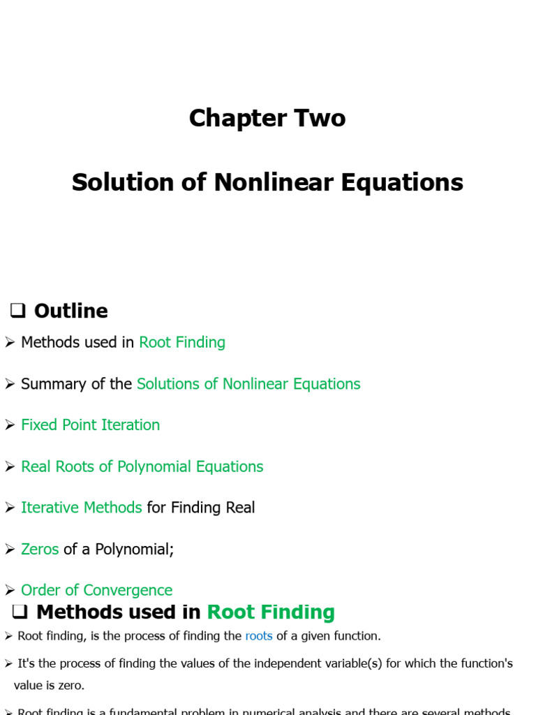 Ch2-Solution of Nonlinear Equations | PDF | Elementary Mathematics ...
